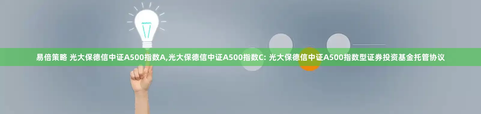 易倍策略 光大保德信中证A500指数A,光大保德信中证A500指数C: 光大保德信中证A500指数型证券投资基金托管协议
